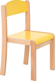 Kinderopvang stoelen hout (in 4 maten en 11 kleuren)