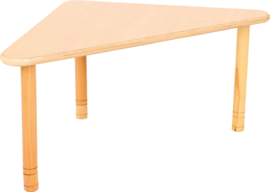 Schoolmeubilair/meubels: Tafels hout met HPL blad (in 9 vormen en 5 kleuren)