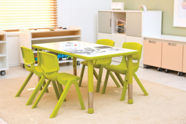 Kinderopvang stoelen kunststof (in 4 maten en 6 kleuren)