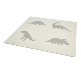 Speelmat Dinosaurussen Wit-Grijs of Grijs-Crème / 4 tegels (60 x 60 x 1,2 cm)