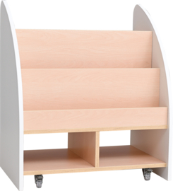 Boekenkast / boekenwagen (wit/esdoorn)