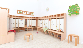 Robuuste kinderopvang/BSO krukken hout (7 maten in natuur/beuken)