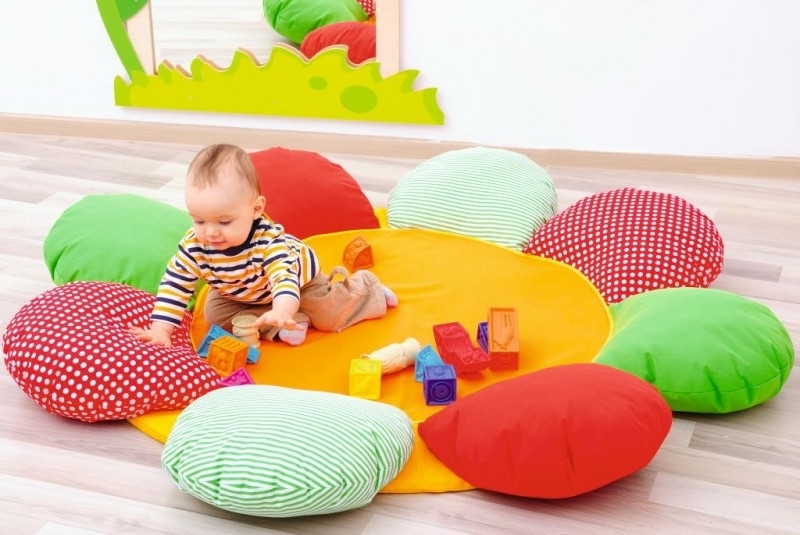 Riet massa naaien Speelmat/speelkleed Bloem (kleur) 150 cm | Speelkleden | Boxenland