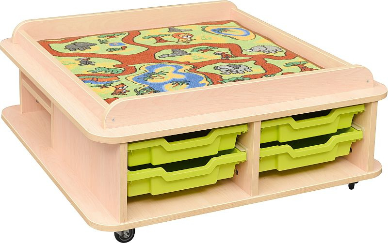 boeket Twinkelen Kiwi Speelmeubel / Opbergmeubel Laag (KIES KLEUR OPBERGBOXEN: geen opbergboxen)  | Kinderopvang meubels | Boxenland