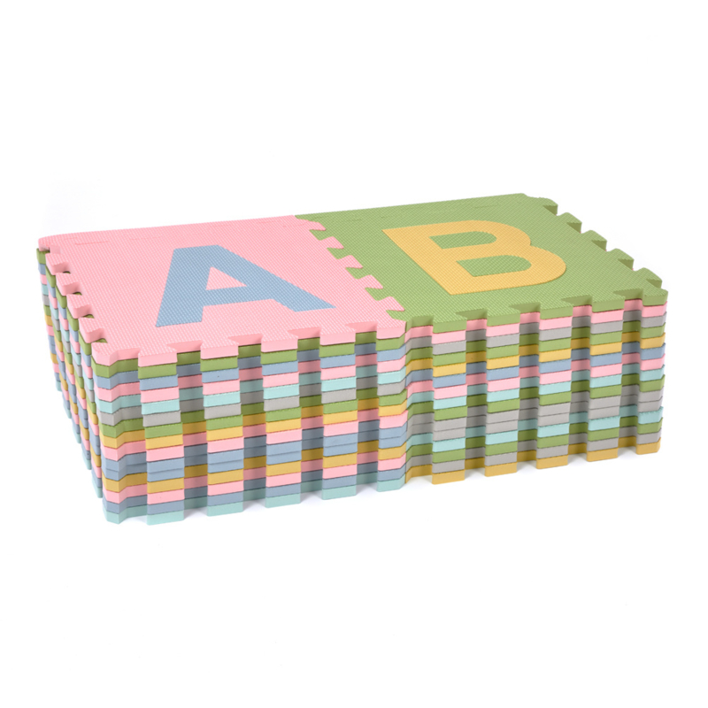 Gietvorm Rechthoek Harden Speelmat alfabet/figuren Pastel 2,86 m² / 30 tegels (30 x 30 x 1,2 cm) |  Alfabetmatten/Puzzelmatten ABC | Boxenland