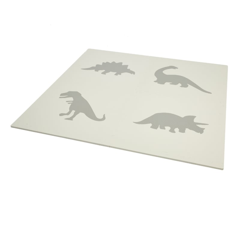 Speelmat Dinosaurussen Crème-Duifgrijs of Wit-Grijs / 4 tegels (60 x 60 x 1,2 cm)