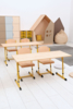 Verstelbare stoelen voor kinderopvang / school hout/metaal (in 4 maten en 6 kleuren)