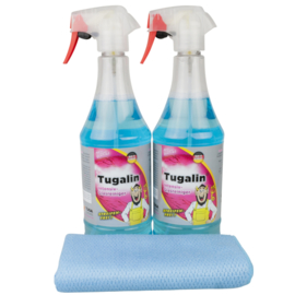 2 x TUGALIN NANO® Glasreiniger 1000 ml + microvezeldoek