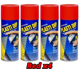 PLASTI-DIP® Mat rood set (4 stuks)