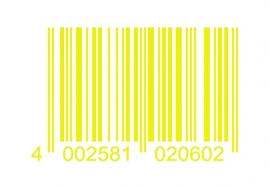33915 CARDESIGN Sticker barcode neon geel