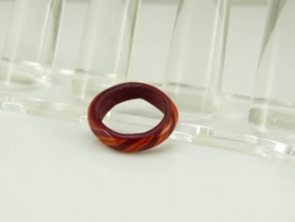 Rood/oranje gestreepte ring