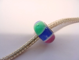 Luchtbel glasbedel, blauw, groen, geel, roze