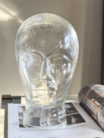 Vintage glazen mannequin hoofd