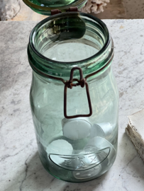 Old antique pax glass storage pot