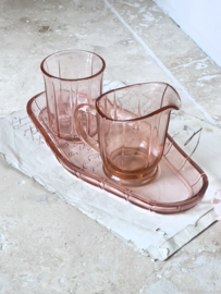 Oud roomstelletje rose glas