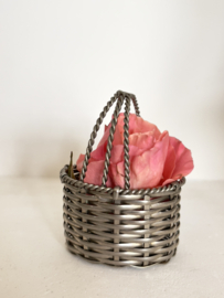 Florentijns silverplated geweven mandje