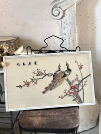 Chinese broderie  on silk