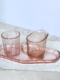 Oud roomstelletje rose glas