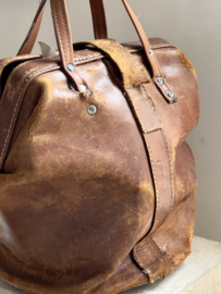 Oude lederen tas