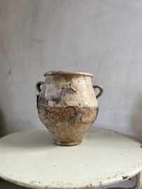 Antique shabby confit pot