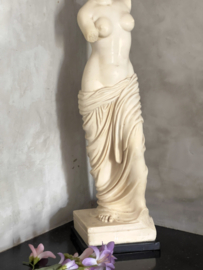 French antique statue on marble foot