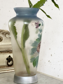 Beautiful old painted glass vase