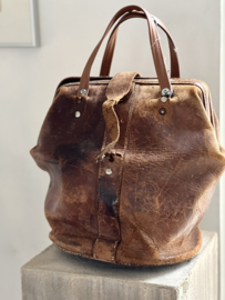 Oude lederen tas