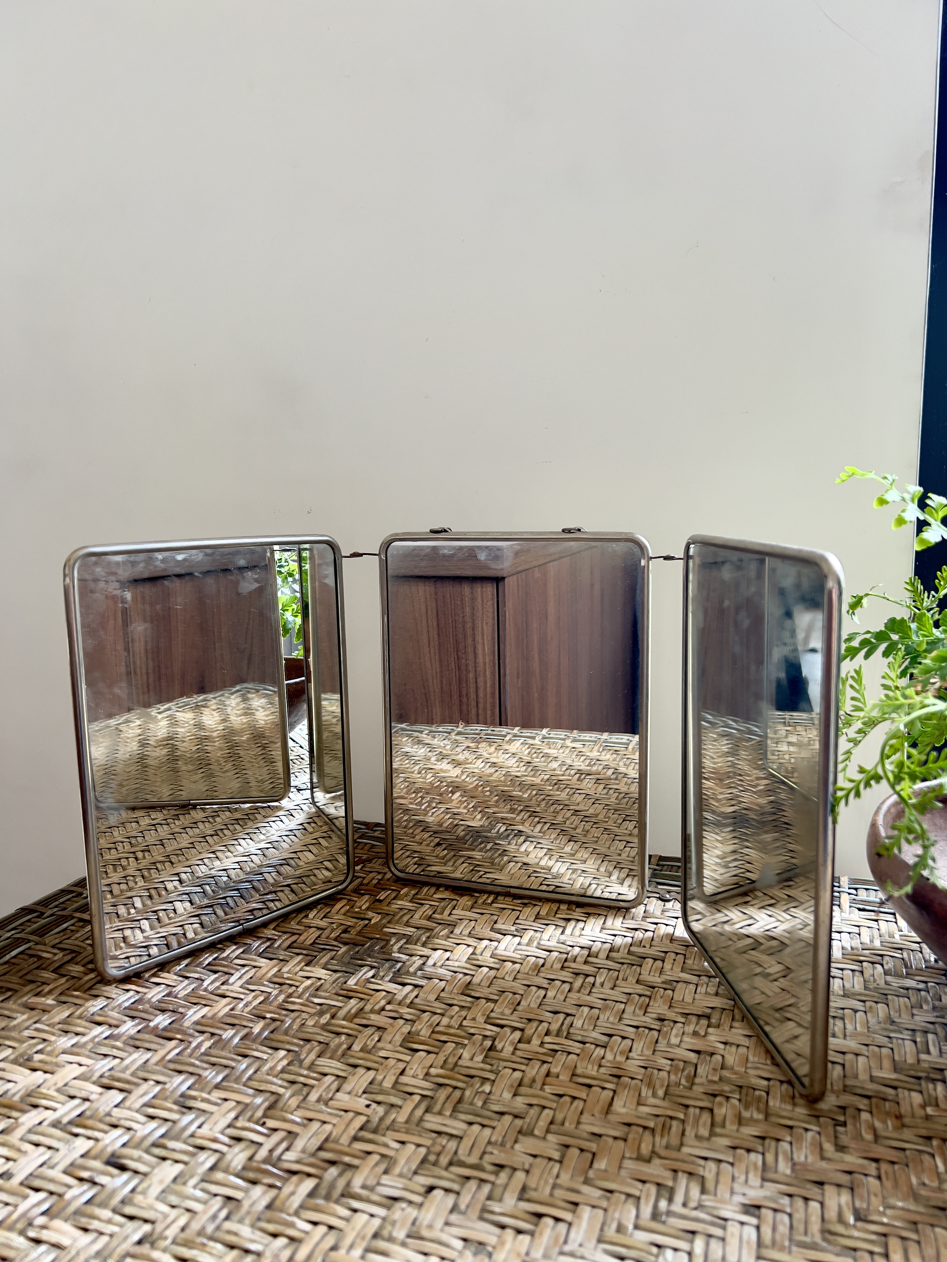Old french triplet mirror
