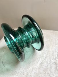 Vintage groen glazen isolator