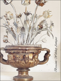 Unique antique vase with flowers
