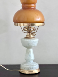 Beautiful old glass lamp in oil lamp style