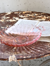 Pink glass serving dish