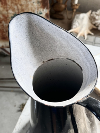 Huge black enamel pouring jug