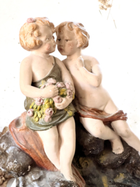 Antique large putti ornament