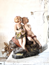 Antique large putti ornament