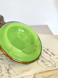 Oud frans opaline met brons juwelen kistje