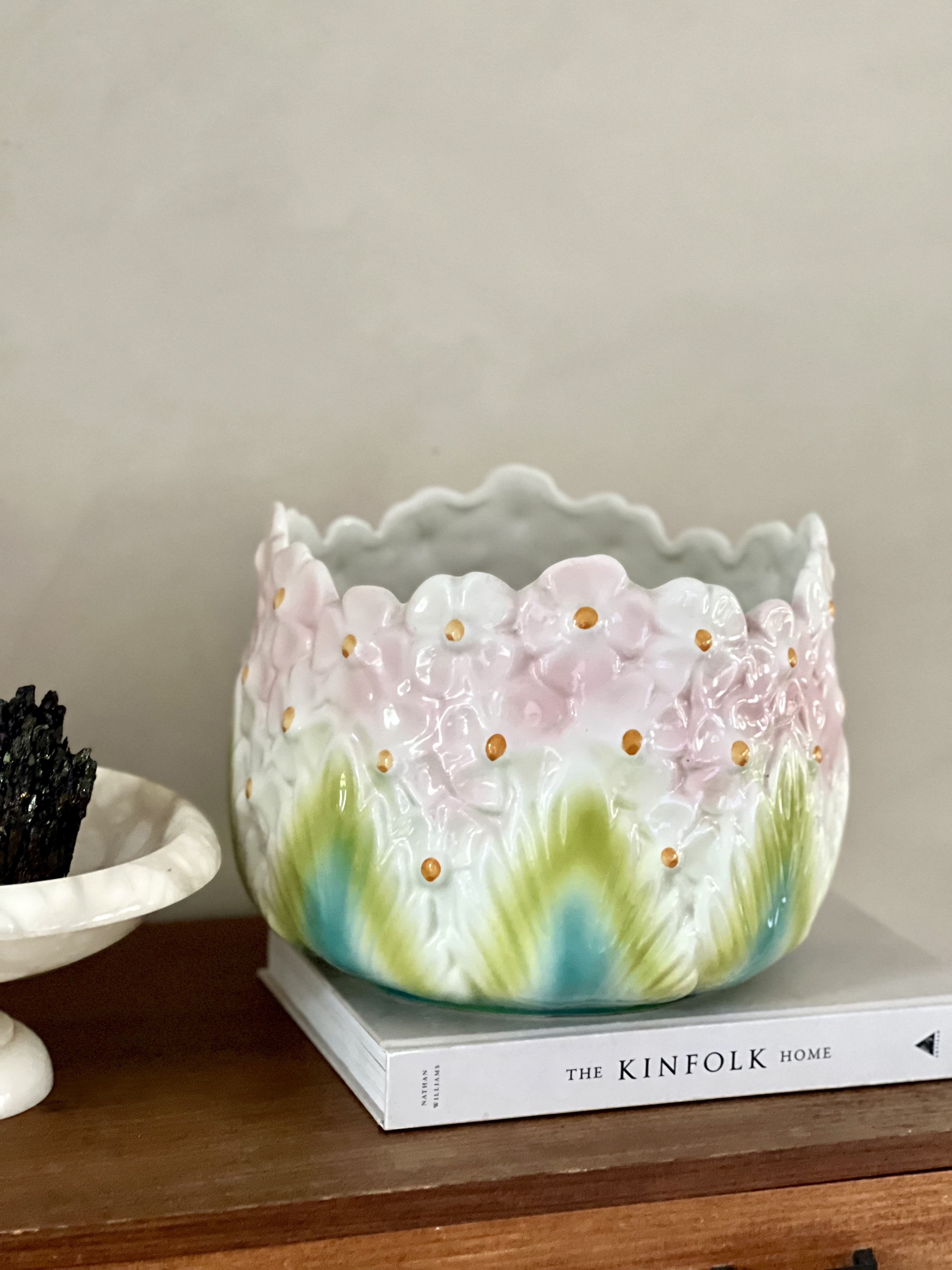 Grote vintage Art Nouveau stijl bloempot