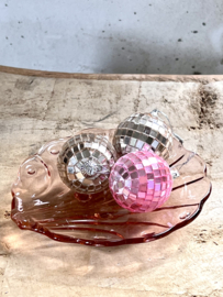 Rose glazen schelp schaaltje