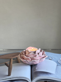 Vintage keramische roos/ waxinehouder