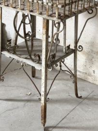 Antique french oranjerie table with monogram letters