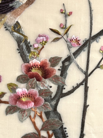 Chinese broderie  on silk