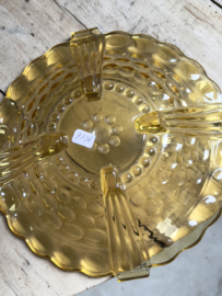 Amber colored glass serving plate