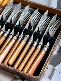 Antique silverplated fish cutlery set