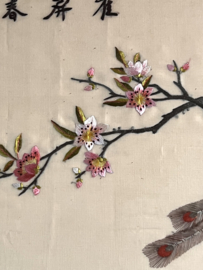 Chinese broderie  on silk