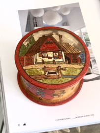 Vintage houten volkskunst doosje
