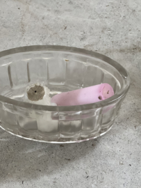 Pressed glass pudding mold