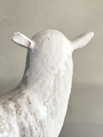 XL antique french ceramic lamb