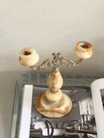 Vintage Onyx marmeren kandelaar