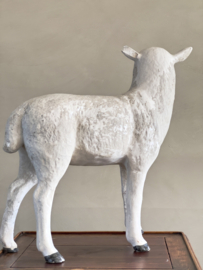 XL antique french ceramic lamb