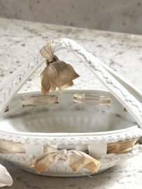 Old french biscuit porcelain basket